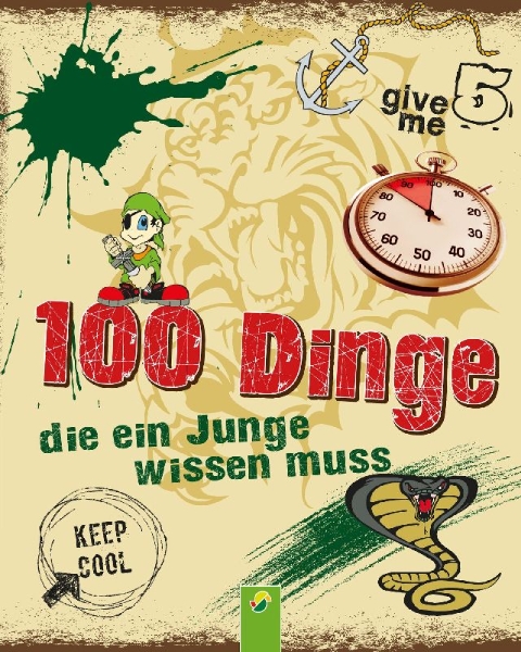 Buchcover und Innenansicht für das Buch: 100 Dinge die ein Junge wissen muss