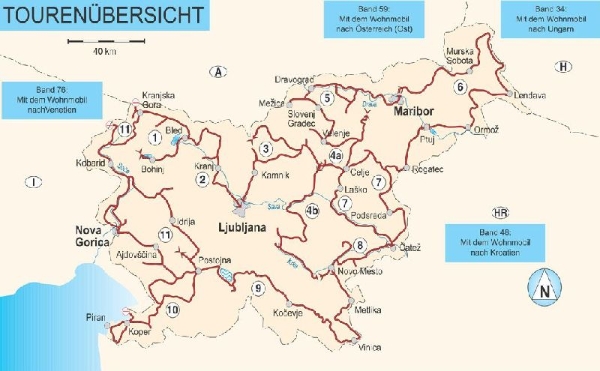 Buchcover und Innenansicht für das Buch: Mit dem Wohnmobil nach Slowenien