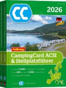Buchcover und Innenansicht für das Buch: ACSI CampingCard & Stellplatzführer 2026