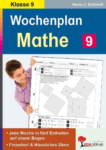 Buchcover und Innenansicht für das Buch: Wochenplan Mathe / Klasse 9