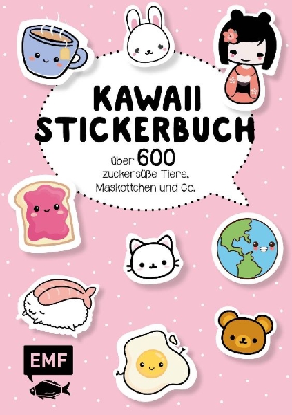Buchcover und Innenansicht für das Buch: Kawaii Stickerbuch - Band 1