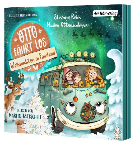 Buchcover und Innenansicht für das Buch: Otto fährt los - Weihnachten in Finnland
