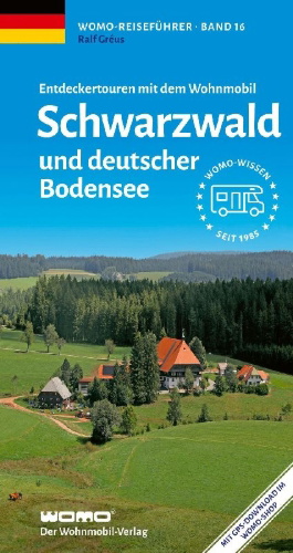 Buchcover und Innenansicht für das Buch: Entdeckertouren mit dem Wohnmobil Schwarzwald und deutscher Bodensee