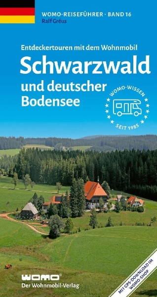 Buchcover und Innenansicht für das Buch: Entdeckertouren mit dem Wohnmobil Schwarzwald und deutscher Bodensee
