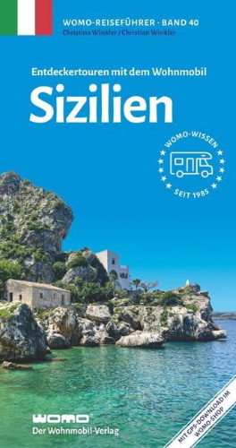 Buchcover und Innenansicht für das Buch: Entdeckertouren mit dem Wohnmobil Sizilien