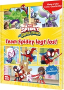 Buchcover und Innenansicht für das Buch: Spidey und seine Super-Freunde: Meine ersten Comic-Geschichten: Team Spidey legt los!