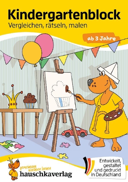 Buchcover und Innenansicht für das Buch: Kindergartenblock ab 3 Jahre - Vergleichen, rätseln und malen