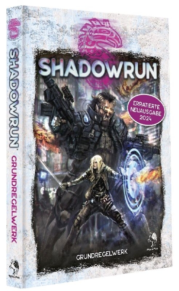 Buchcover und Innenansicht für das Buch: Shadowrun 6. Edition Grundregelwerk