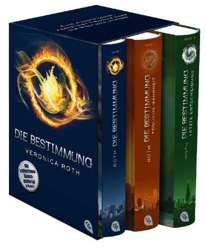 Buchcover und Innenansicht für das Buch: Die Bestimmung. Bände 1 - 3 im Schuber