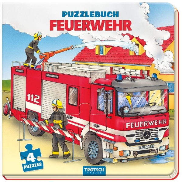 Buchcover und Innenansicht für das Buch: Trötsch Pappenbuch Puzzlebuch Feuerwehr