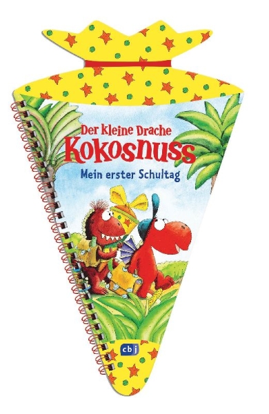 Buchcover und Innenansicht für das Buch: Der kleine Drache Kokosnuss - Mein erster Schultag