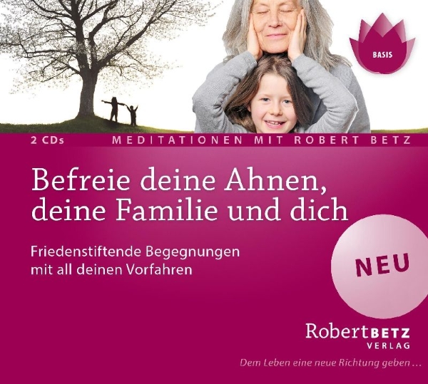 Buchcover und Innenansicht für das Buch: Befreie deine Ahnen, deine Familie und dich - Meditations-CD