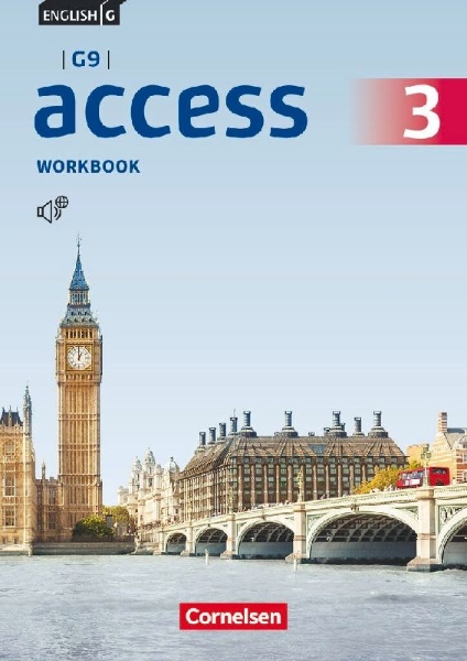 Buchcover und Innenansicht für das Buch: English G Access - G9 - Band 3: 7. Schuljahr - Workbook mit Audios online