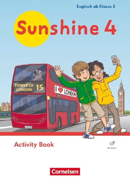 Buchcover und Innenansicht für das Buch: Sunshine - Englisch ab Klasse 3 - Ausgabe 2023 - 4. Schuljahr. Activity Book - Mit Audios (Webcode)