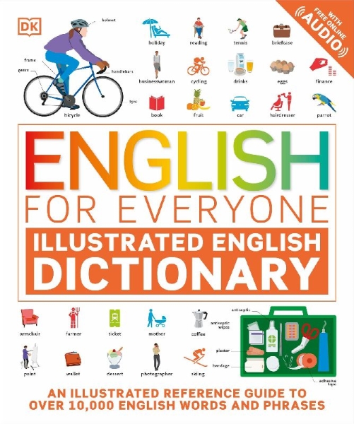 Buchcover und Innenansicht für das Buch: English for Everyone Illustrated English Dictionary with Free Online Audio