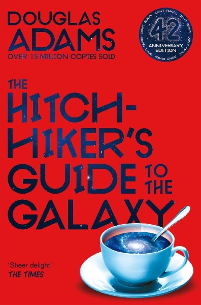 Buchcover und Innenansicht für das Buch: Per Anhalter durch die Galaxis