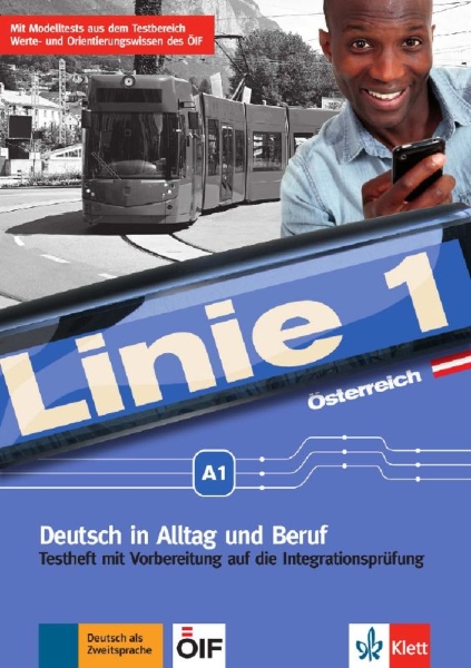 Buchcover und Innenansicht für das Buch: Linie 1 A1. Testheft mit Audio-CD. Ausgabe für Österreich