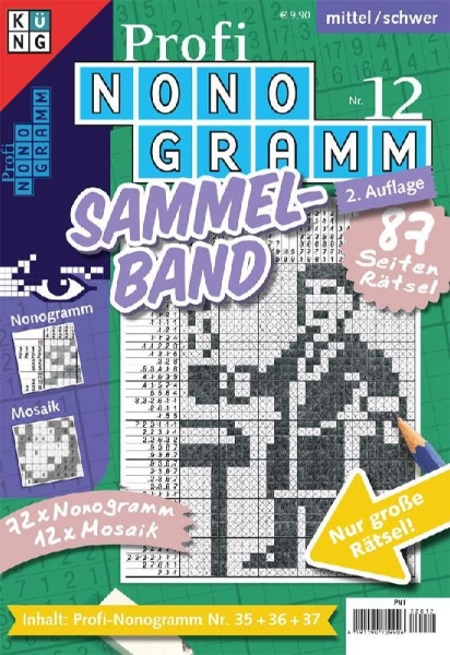Buchcover und Innenansicht für das Buch: Profi-Nonogramm 3er-Band 12