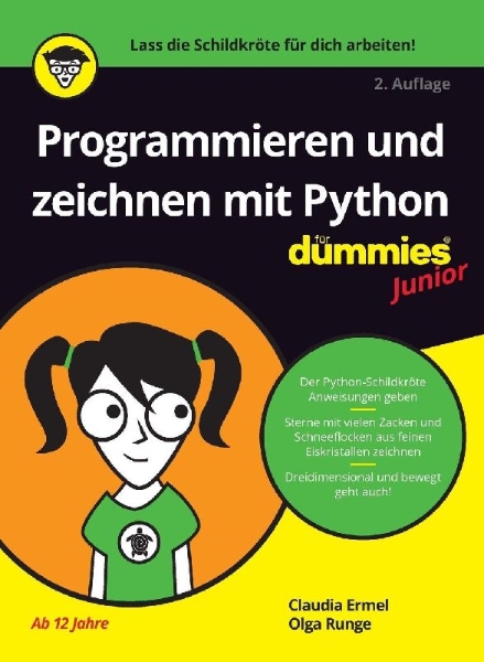 Buchcover und Innenansicht für das Buch: Programmieren und zeichnen mit Python für Dummies Junior