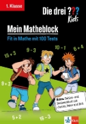 Buchcover und Innenansicht für das Buch: Die drei ??? Kids: Mein Matheblock 1. Klasse