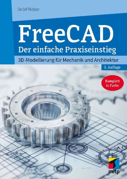Buchcover und Innenansicht für das Buch: FreeCAD 1.0
