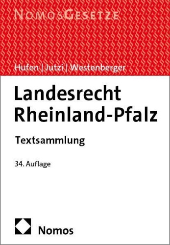 Buchcover und Innenansicht für das Buch: Landesrecht Rheinland-Pfalz