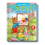 Buchcover und Innenansicht für das Buch: Trötsch Mein liebstes Oster-Puzzlebuch
