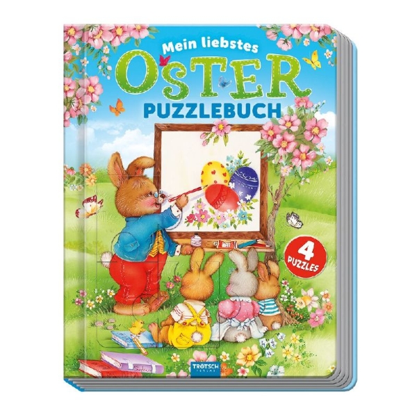 Buchcover und Innenansicht für das Buch: Trötsch Mein liebstes Oster-Puzzlebuch