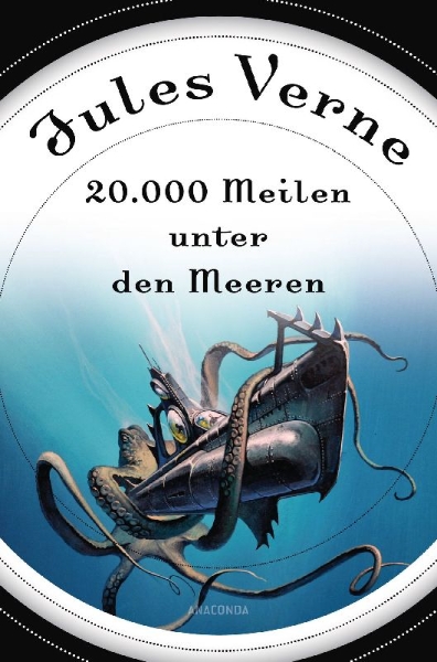 Buchcover und Innenansicht für das Buch: 20.000 Meilen unter den Meeren