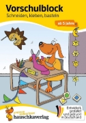 Buchcover und Innenansicht für das Buch: Vorschulblock ab 5 Jahre für Junge und Mädchen - Schneiden, kleben, basteln