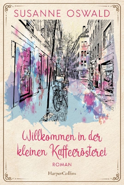 Buchcover und Innenansicht für das Buch: Willkommen in der kleinen Kaffeerösterei