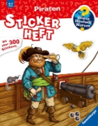 Buchcover und Innenansicht für das Buch: Wieso? Weshalb? Warum? Stickerheft: Piraten