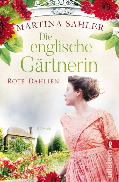 Buchcover und Innenansicht für das Buch: Die englische Gärtnerin - Rote Dahlien