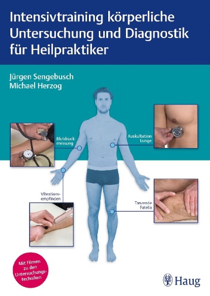 Buchcover und Innenansicht für das Buch: Intensivtraining körperliche Untersuchung und Diagnostik für Heilpraktiker