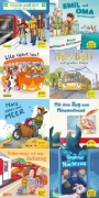 Buchcover und Innenansicht für das Buch: Pixi-8er-Set 307: Pixi unterwegs mit Bus und Bahn (8x1 Exemplar)