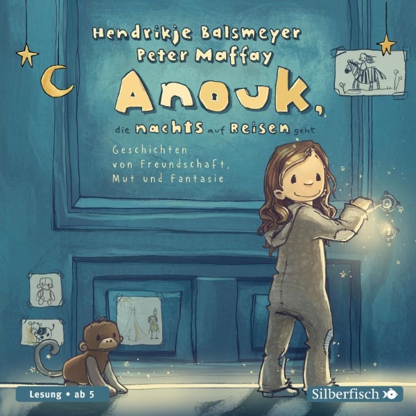 Buchcover und Innenansicht für das Buch: Anouk, die nachts auf Reisen geht