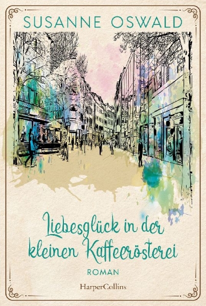 Buchcover und Innenansicht für das Buch: Liebesglück in der kleinen Kaffeerösterei