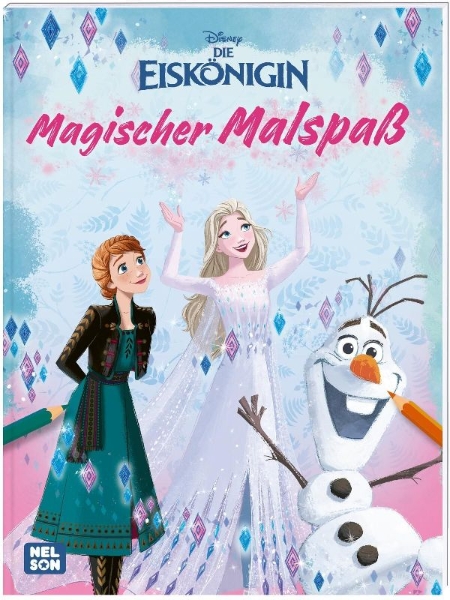 Buchcover und Innenansicht für das Buch: Disney Die Eiskönigin: Magischer Malspaß