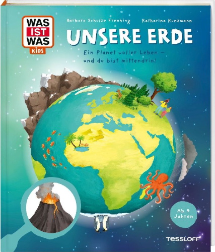 Buchcover und Innenansicht für das Buch: WAS IST WAS Kids Unsere Erde. Ein Planet voller Leben - und du bist mittendrin!
