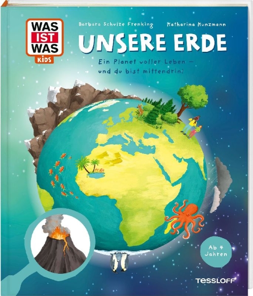 Buchcover und Innenansicht für das Buch: WAS IST WAS Kids Unsere Erde. Ein Planet voller Leben - und du bist mittendrin!