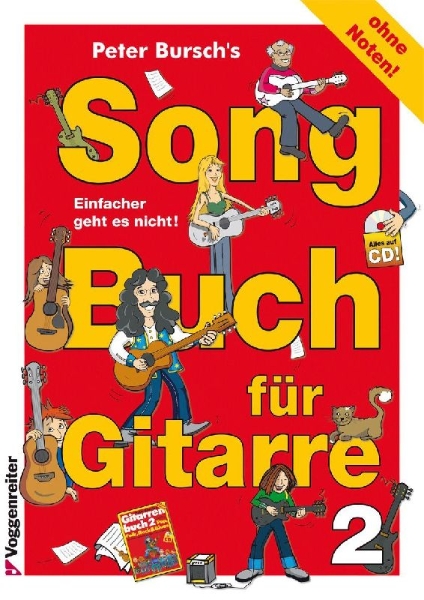 Buchcover und Innenansicht für das Buch: Songbuch für Gitarre 2