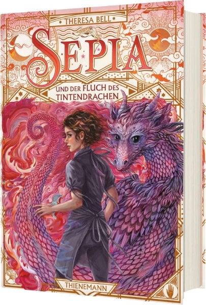Buchcover und Innenansicht für das Buch: Sepia 3: Sepia und der Fluch des Tintendrachen