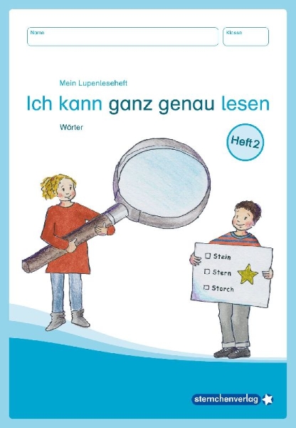 Buchcover und Innenansicht für das Buch: Mein Lupenleseheft 2 - Ich kann ganz genau lesen