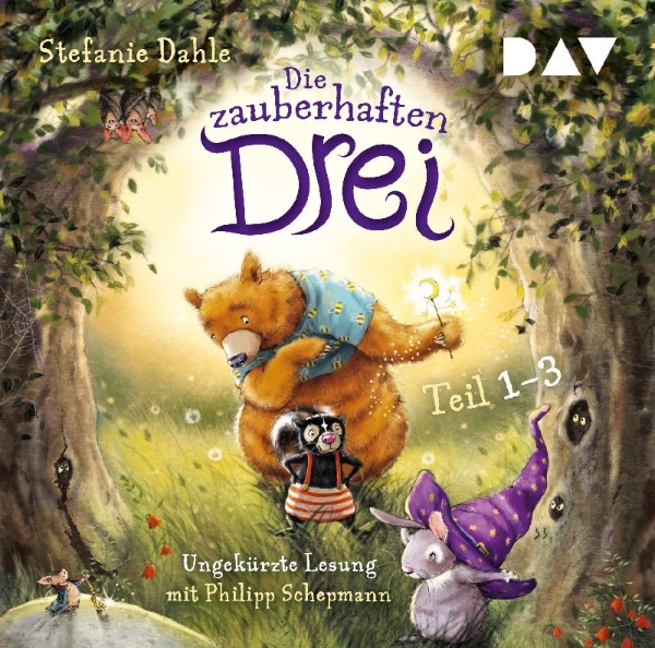 Buchcover und Innenansicht für das Buch: Die zauberhaften Drei (Teil 1-3)