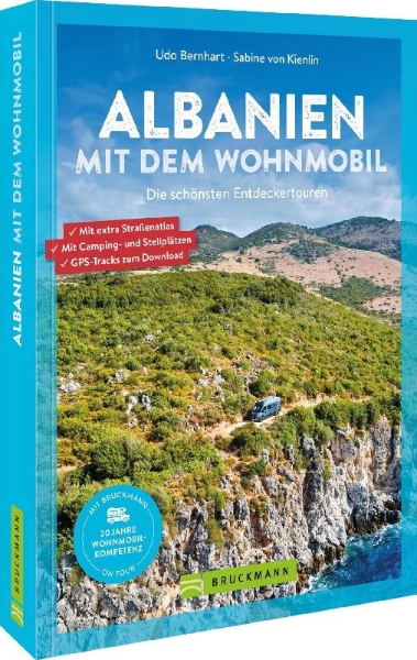 Buchcover und Innenansicht für das Buch: Albanien mit dem Wohnmobil