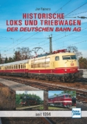 Buchcover und Innenansicht für das Buch: Historische Loks und Triebwagen der Deutschen Bahn AG
