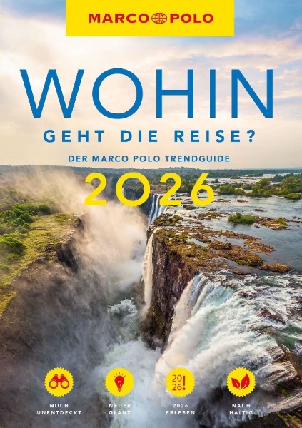 Buchcover und Innenansicht für das Buch: MARCO POLO Trendguide Wohin geht die Reise 2026?