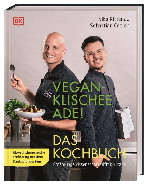 Buchcover und Innenansicht für das Buch: Vegan-Klischee ade! Das Kochbuch