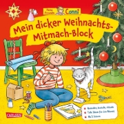Buchcover und Innenansicht für das Buch: Conni Gelbe Reihe (Beschäftigungsbuch): Mein dicker Weihnachts-Mitmach-Block
