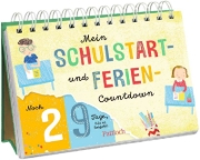 Buchcover und Innenansicht für das Buch: Mein Schulstart- und Ferien-Countdown
